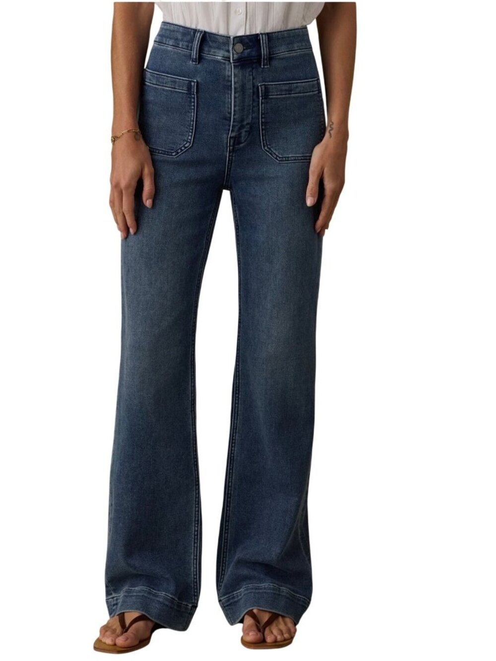 Faherty Stretch Terry Patch PocketFlare Denim Jeans Size 25 Riventon